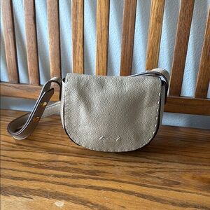 Elizabeth and James Tan Crossbody Bag with Pebbled Finish